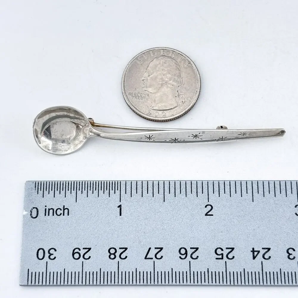 Vintage Sterling Silver 925 Spoon Star Brooch